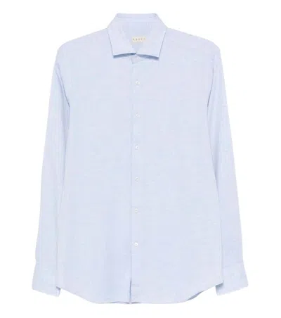 Xacus Light Blue Regular Solid Shirt In White