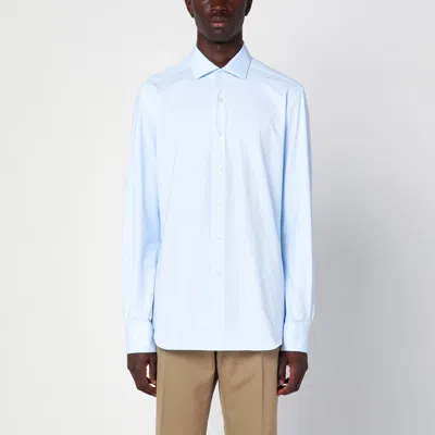 Xacus Light Blue Slim-fit Twill Active Shirt