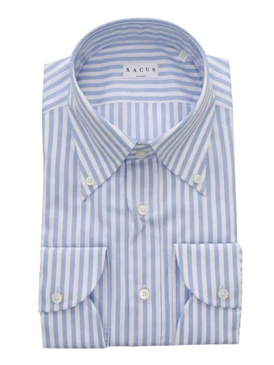 Xacus Light Blue Striped Shirt In Multi