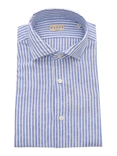 Xacus Light Blue Striped Shirt In Multicolor
