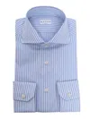 Xacus Light Blue Striped Shirt In Multicolor
