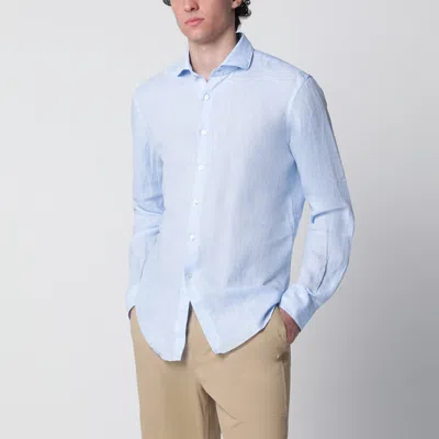 Xacus Light Blue Tailor Fit Linen Shirt
