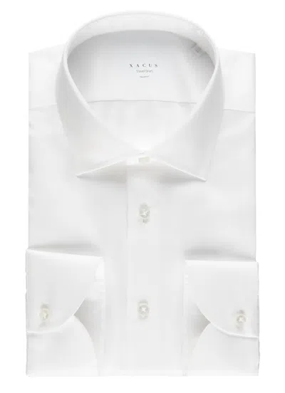 Xacus Light Blue Travel Casual Shirt In White