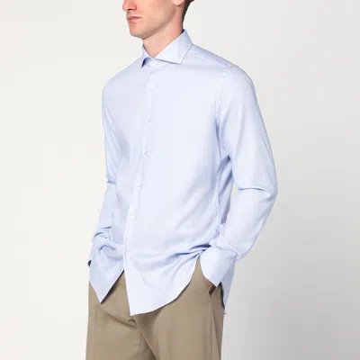 XACUS XACUS LIGHT BLUE TRAVEL COTTON SHIRT