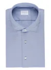 Xacus Button Down-collar Organic Cotton Shirt In Blue