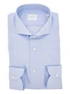 Xacus Light Blue Striped Shirt In Blue