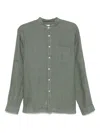 Xacus Relaxed Fit Linen Shirt With Mandarin Collar