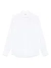 Xacus Button-down White Linen Shirt With Subtle Texture In White
