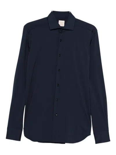 Xacus Long-sleeve Button-down Shirt In Blue