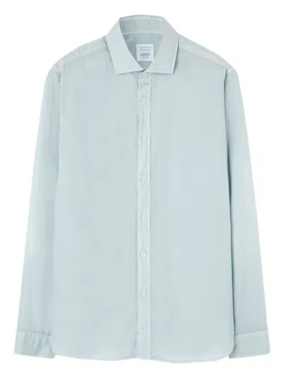 Xacus Long-sleeve Button-down Shirt In Blue