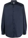 Xacus Long-sleeve Cotton-blend Shirt In Blue