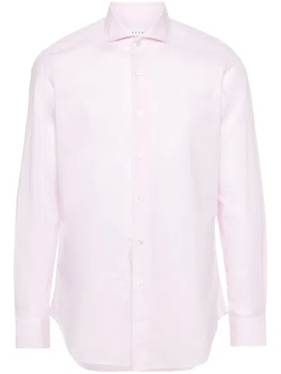 Xacus Long-sleeve Cotton Shirt In Pink