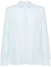 Xacus Long-sleeve Linen Shirt In Blue