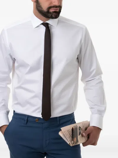 Xacus Long-sleeved Buttoned Shirt In White