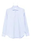 Xacus Long-sleeved Cotton Shirt In Blue
