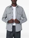 Xacus Overshirt Jacket In Wool Blend In Gray