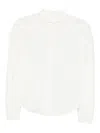 Xacus Long-sleeved White Blouse With High Neckline In Neutral