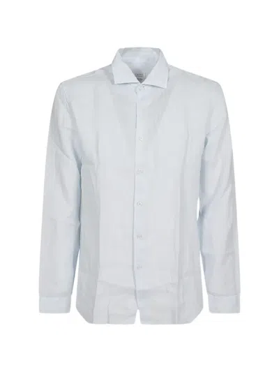 Xacus Long-sleeve Button-down Shirt In White