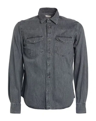 Xacus Man Denim Shirt Black Size 17 Cotton