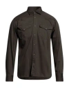 Xacus Man Denim Shirt Military Green Size 15 ¾ Cotton