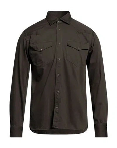 Xacus Man Denim Shirt Military Green Size 15 ¾ Cotton