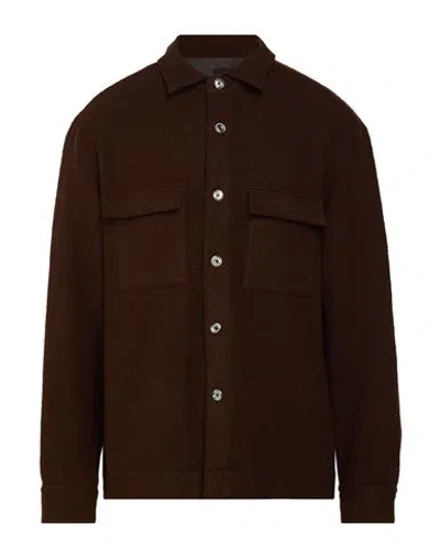 Xacus Man Jacket Brown Size S Virgin Wool In Burgundy