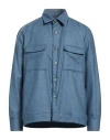 Xacus Man Jacket Slate Blue Size L Wool, Polyester, Polyamide, Elastane In Nude