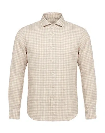 Xacus Man Shirt Beige Size 15 ¾ Cotton, Lyocell In Multi