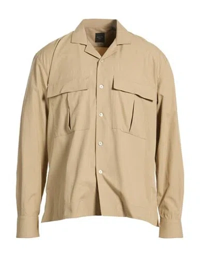 Xacus Man Shirt Beige Size 16 Cotton, Polyester In Brown