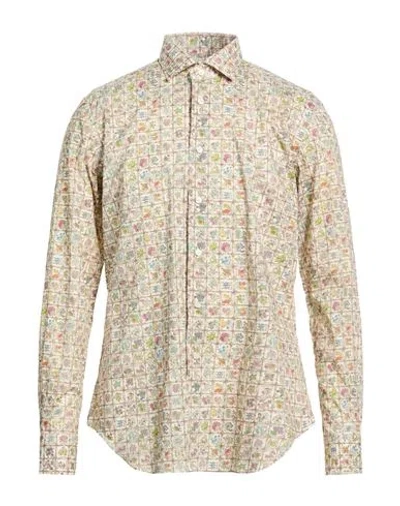 Xacus Man Shirt Beige Size 16 ½ Cotton In Neutral