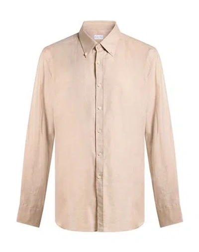 Xacus Man Shirt Beige Size 17 ½ Cotton In Neutral