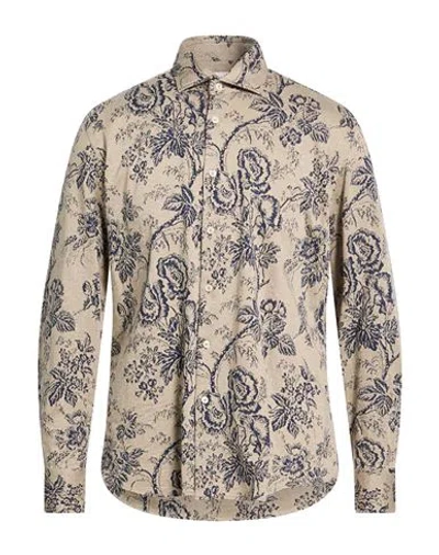 Xacus Man Shirt Beige Size 17 ½ Cotton In Brown