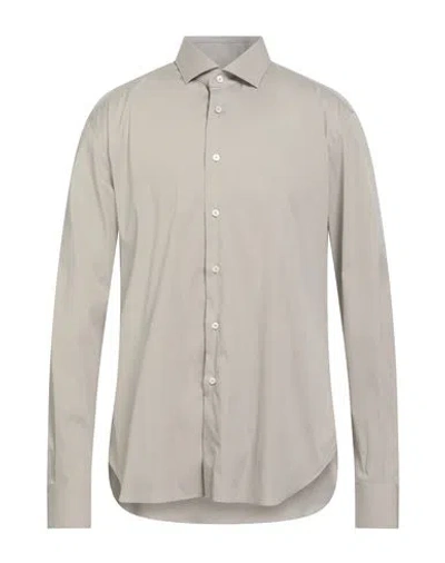 Xacus Man Shirt Beige Size 17 ½ Cotton, Polyamide, Elastane In Neutral