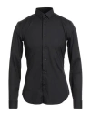 Xacus Man Shirt Black Size 15 ½ Cotton, Polyamide, Elastane In Black