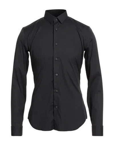 Xacus Man Shirt Black Size 15 ½ Cotton, Polyamide, Elastane