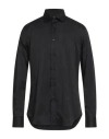 Xacus Man Shirt Black Size 15 ½ Cotton, Polyamide, Elastane In Black
