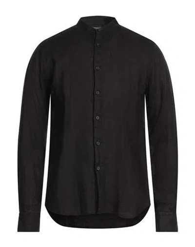 Xacus Man Shirt Black Size 17 Linen