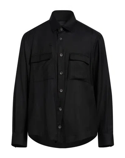 Xacus Man Shirt Black Size Xl Virgin Wool