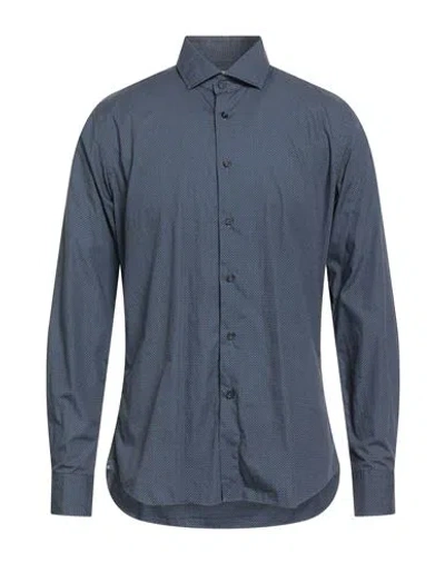 Xacus Man Shirt Blue Size 16 Cotton