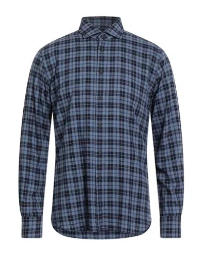 Xacus Man Shirt Blue Size 17 Cotton