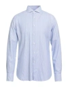 Xacus Man Shirt Blue Size 17 Cotton In Blue