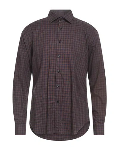Xacus Man Shirt Brown Size 16 ½ Cotton