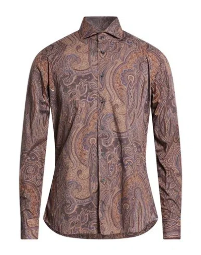 Xacus Man Shirt Brown Size 16 ½ Cotton