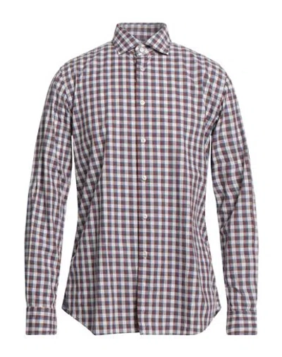 Xacus Man Shirt Brown Size 16 Cotton