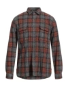 Xacus Man Shirt Brown Size 17 Cotton In Brown