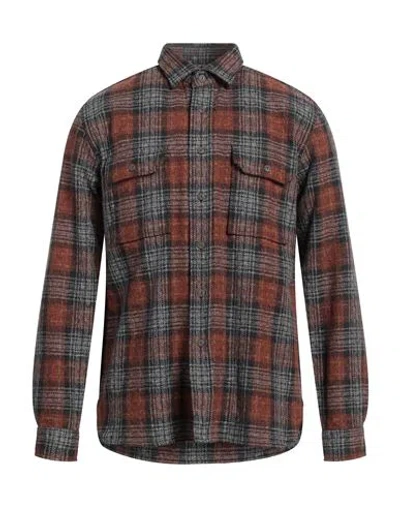 Xacus Man Shirt Brown Size 17 Cotton
