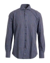 Xacus Man Shirt Brown Size 17 Cotton In Blue