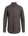 Xacus Man Shirt Brown Size Xl Linen In Brown