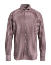 Xacus Man Shirt Burgundy Size 15 ½ Cotton In Multi