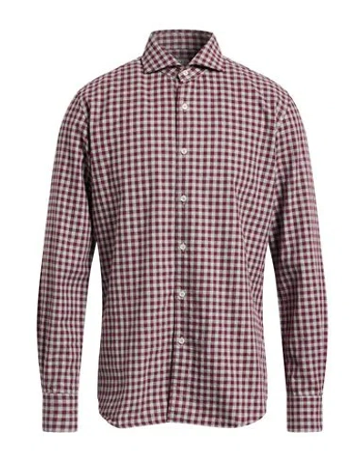Xacus Man Shirt Burgundy Size 15 ½ Cotton In Multi